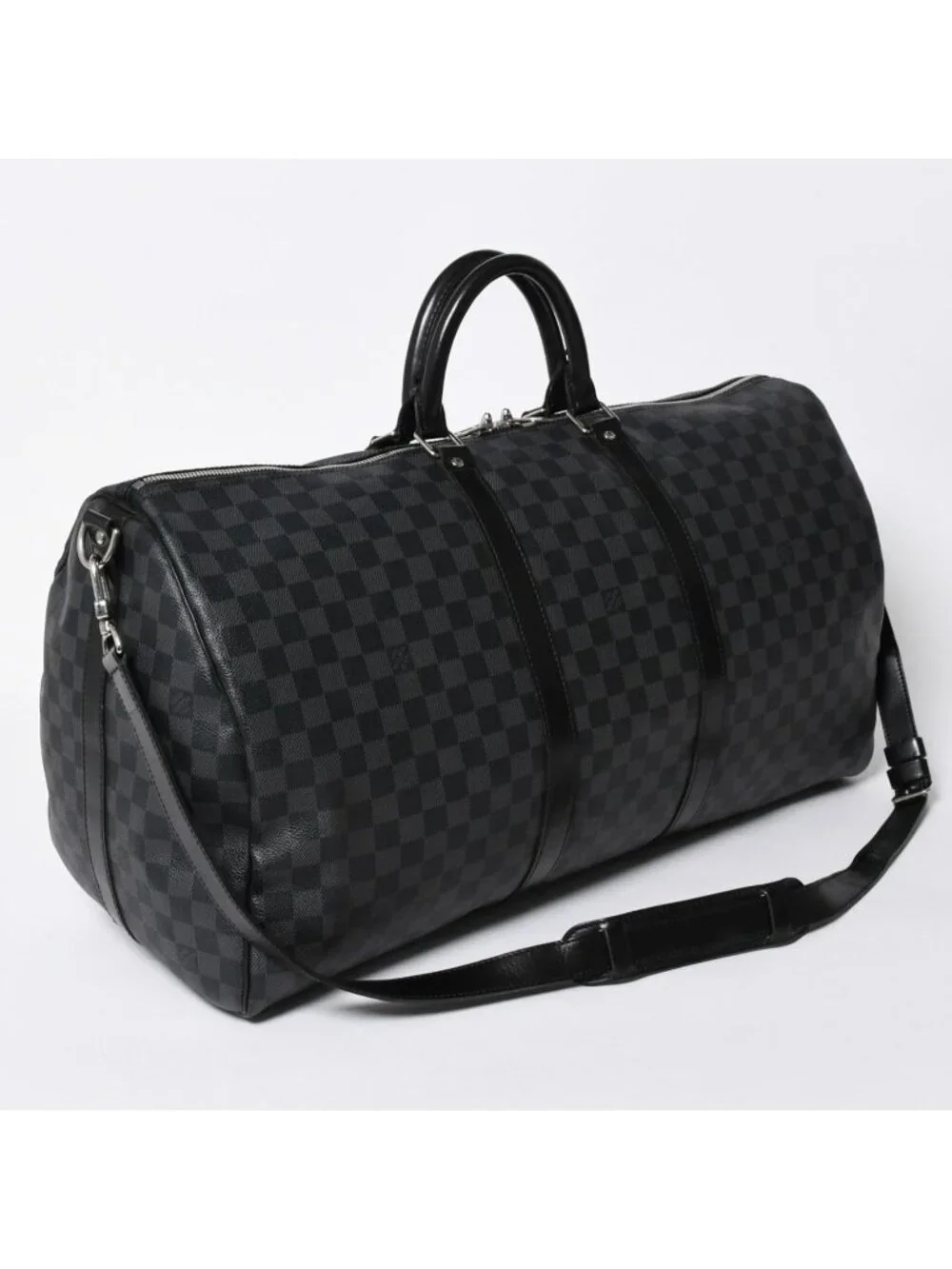 Louis Vuitton Keepall Bandouliere 55 Boston Bag Damier Graphite Black